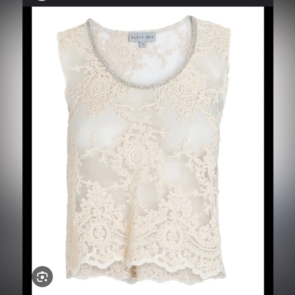 Black Iris Lace Tank Top - Picture 1 of 4